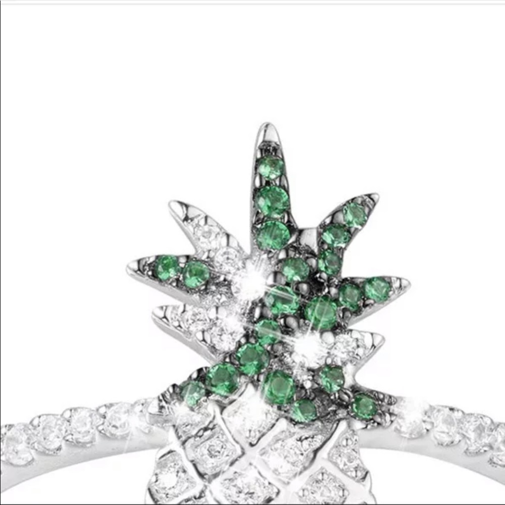 New 925 Cute Fruit Pineapple Cubic Zircon Ring - Picture 6 of 7